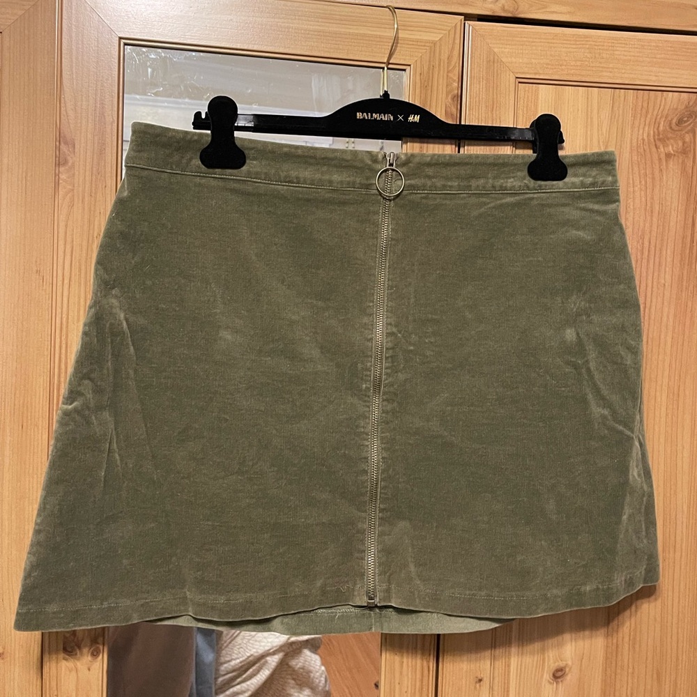 green corduroy skirt